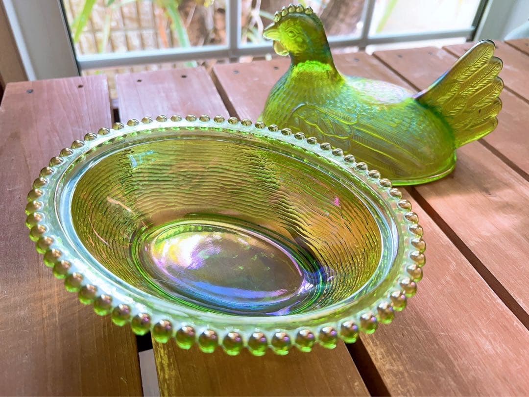 【INDIANA GLASS 】Chicken Dish  アンカーホッキング
