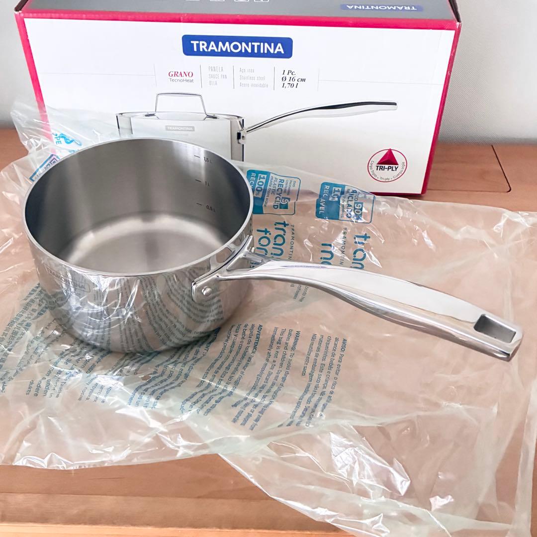 トラモンティーナ グラーノ ソースパン 片手鍋 16cm ステンレス