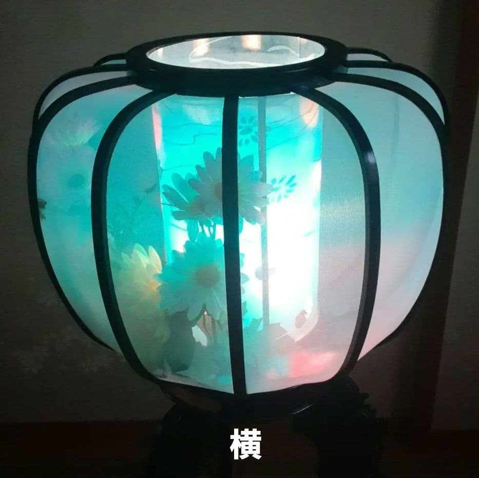 最終/盆提灯 新盆 法事供養 回転風車 回転筒 レア 造花 立体花 お盆 供え花
