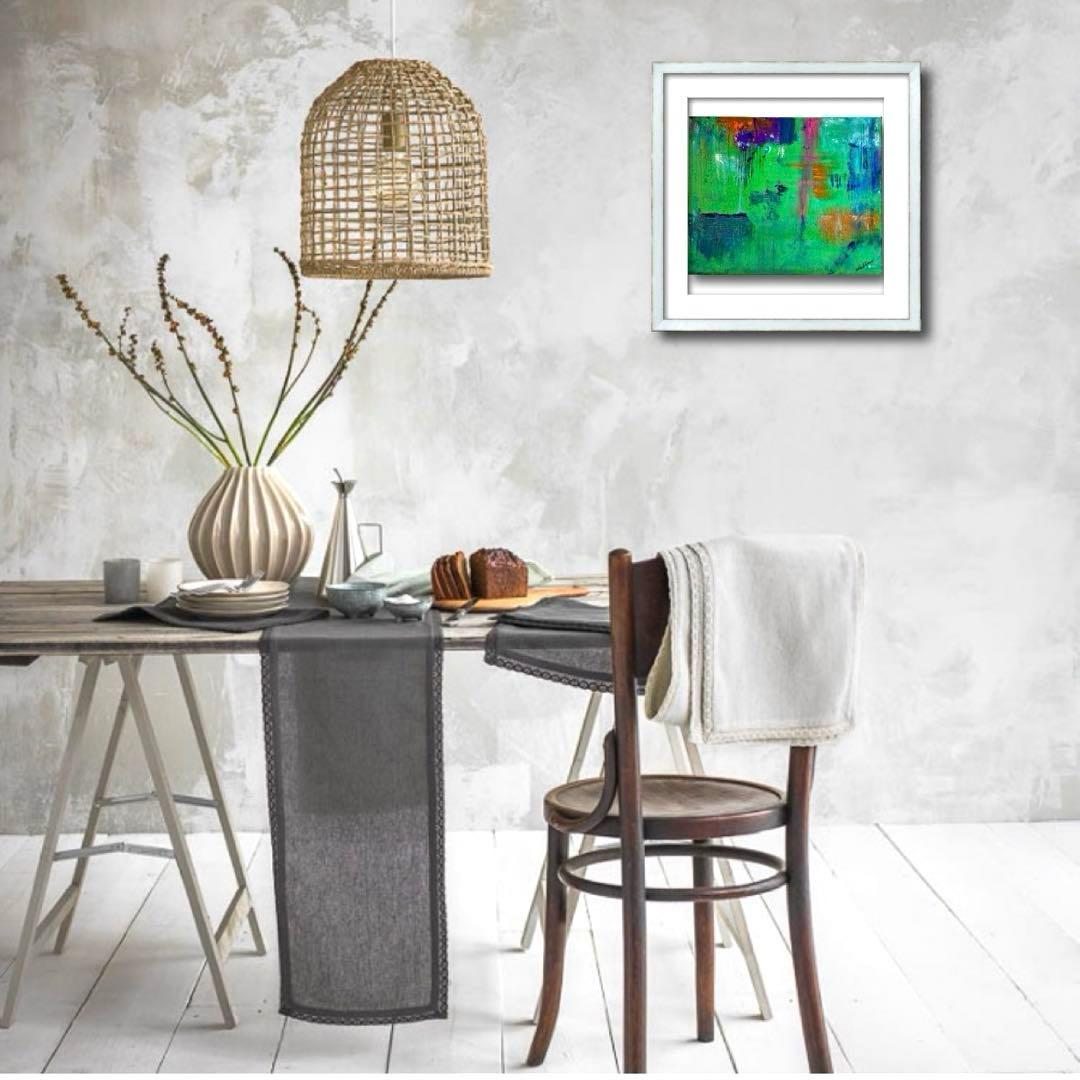 モダンアート　北欧　癒し　現代アート　グリーン　おしゃれ雑貨　北欧アート　絵画