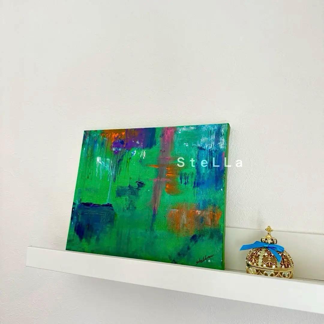 モダンアート　北欧　癒し　現代アート　グリーン　おしゃれ雑貨　北欧アート　絵画