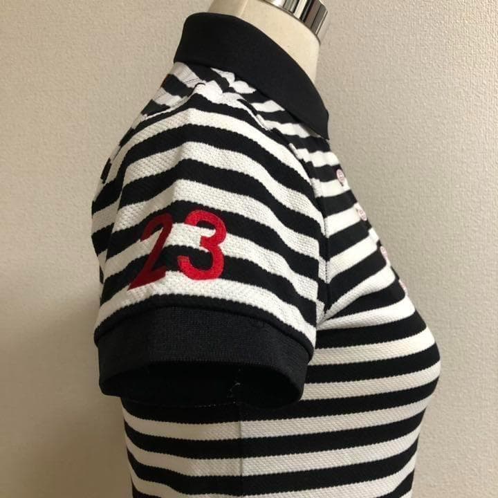 23区ゴルフ シロクマ ポロシャツ ホワイト×ブラック サイズ1 レディース