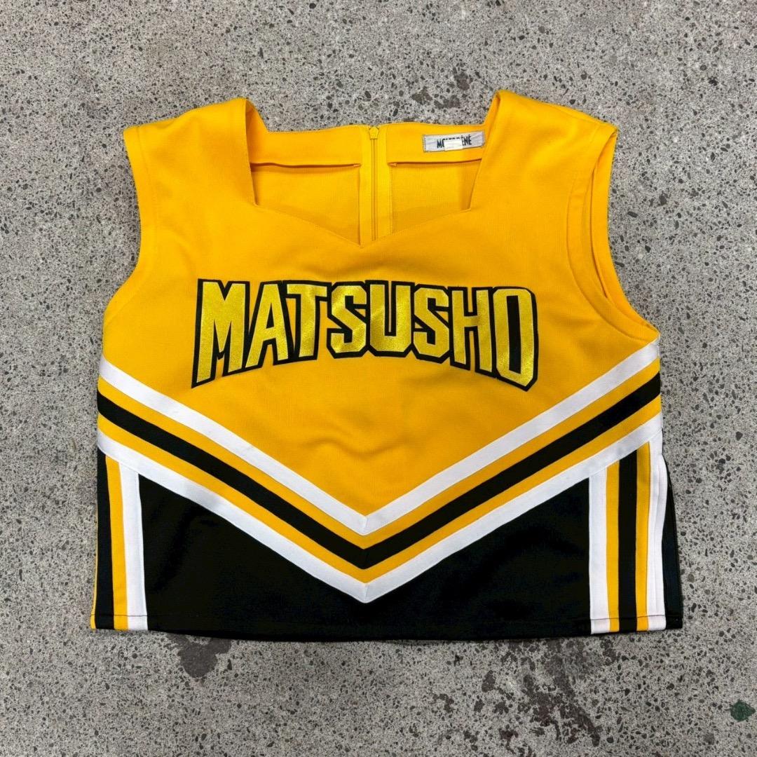 [超希少] 高校 チア服 黒　黄色　コスプレ　チアリーディング