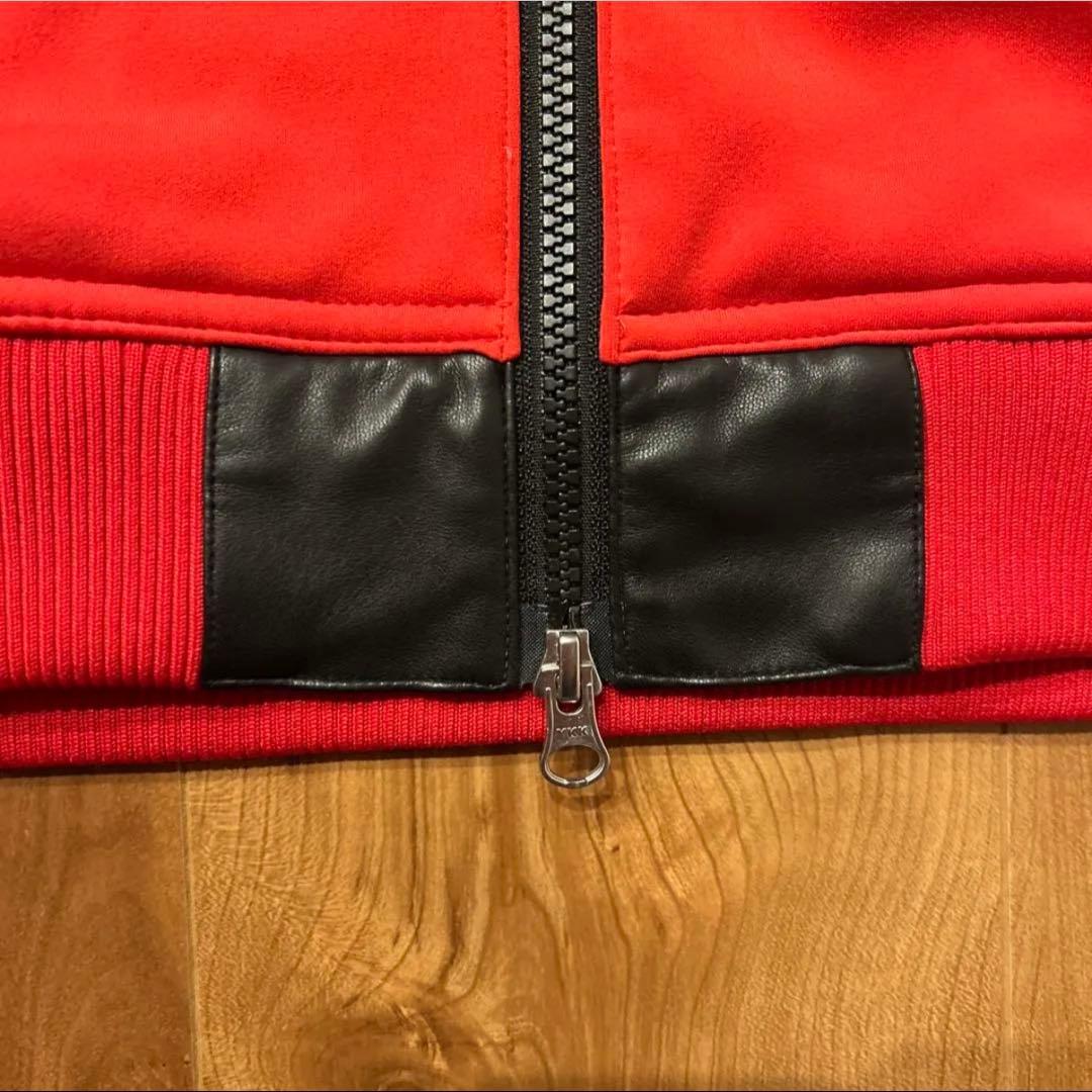 ダンスウィズドラゴン ジャージジャケット レッド 合皮切替 サイズ2 美品