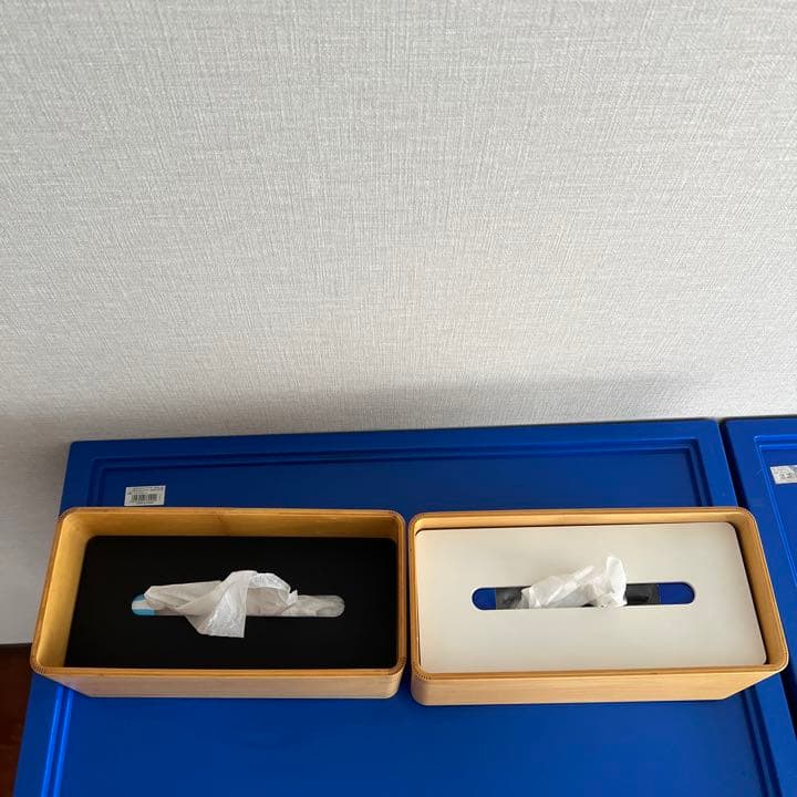 ティッシュ　ケース　ボックス　白黒計2個Lemnos design array