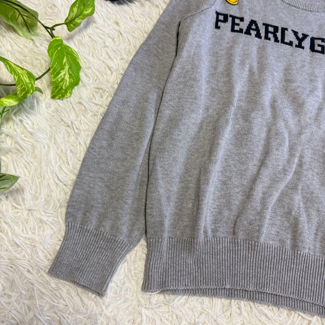 【パーリーゲイツ】美品 ニットセーター ニコちゃん グレー 0サイズ レディース