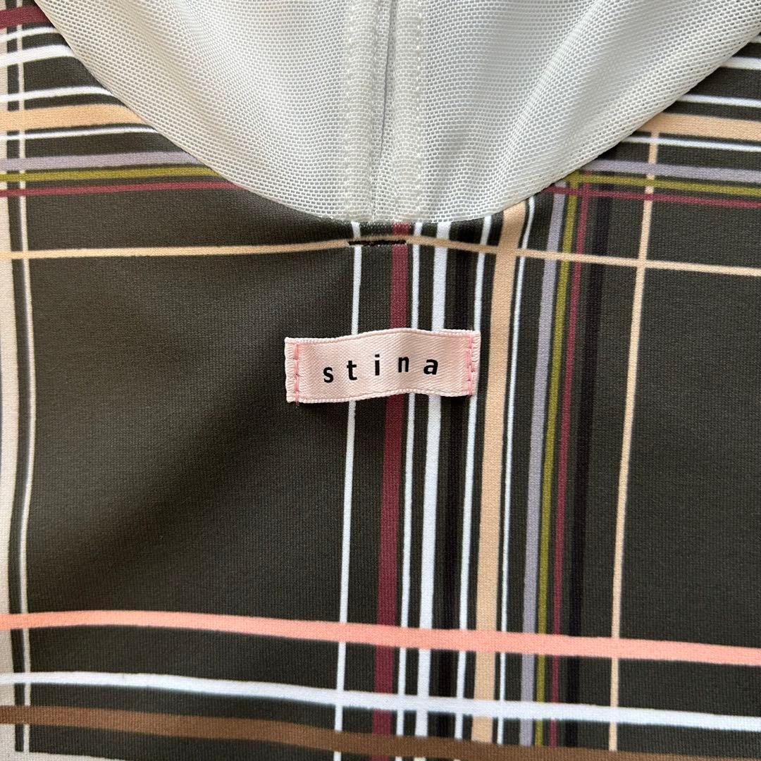 【新品未使用】stina レオタード Lサイズ オリーブチェック