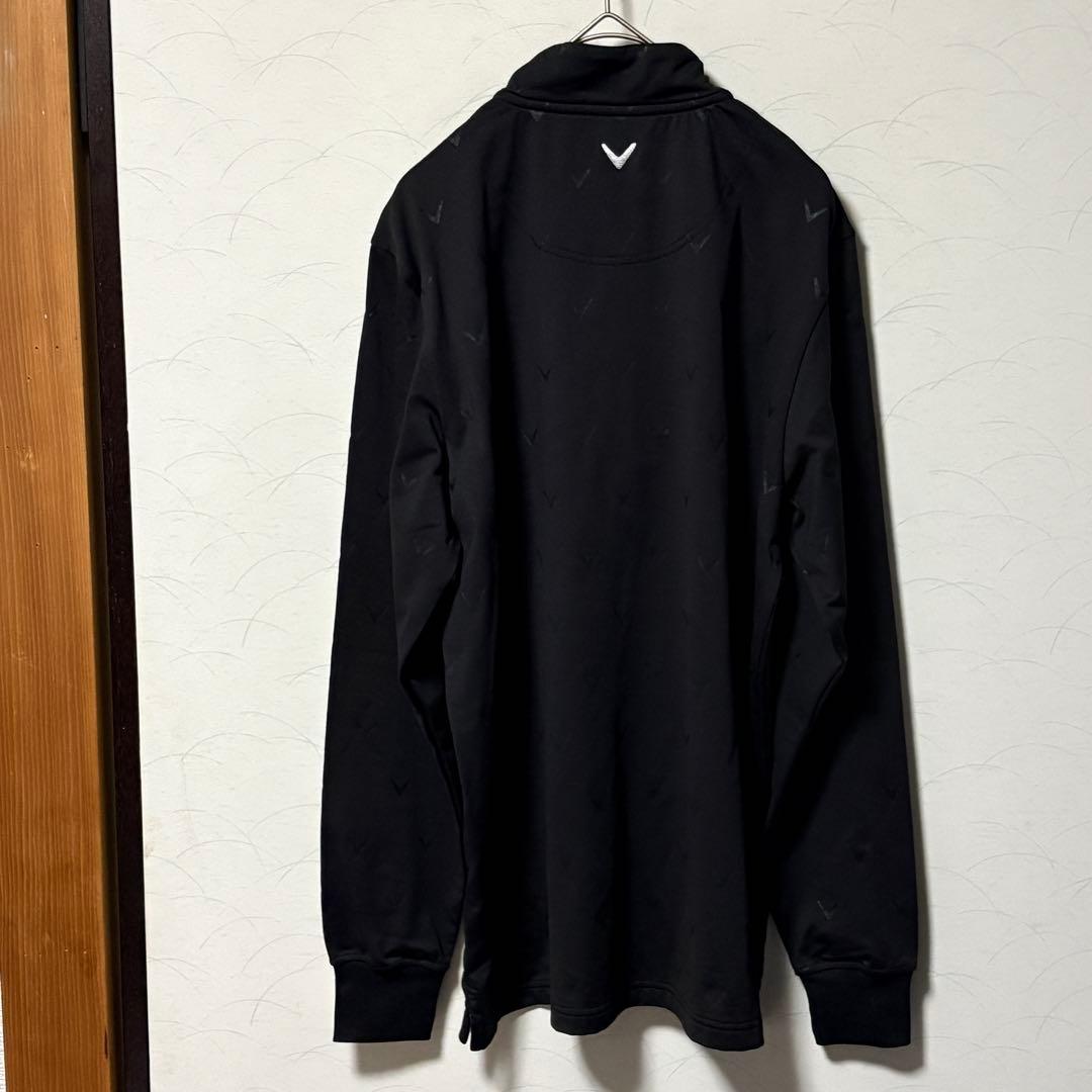 キャロウェイ ゴルフ 長袖 シェブロンマーク モノグラム 黒 メンズ Mサイズ