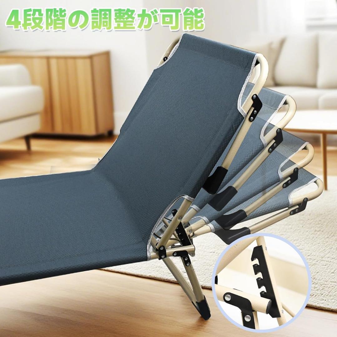✨新品未使用✨折りたたみベッド アウトドア 組立不要 耐荷重150kg 枕付き