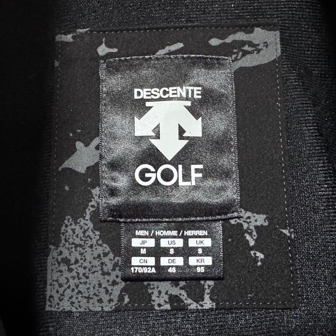 DESCENTE GOLF デサントゴルフ ジップ 総柄ジャケット M ブラック