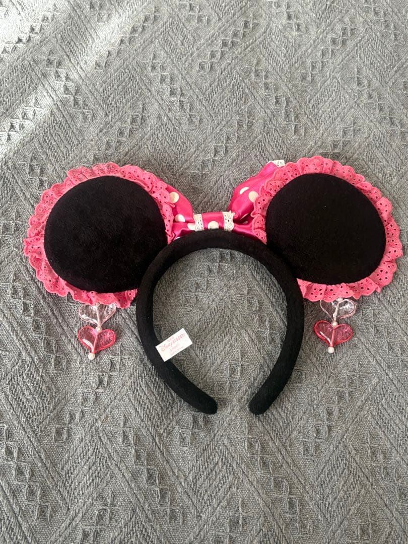 ディズニー 水玉リボンカチューシャ ピンク 即発送◎