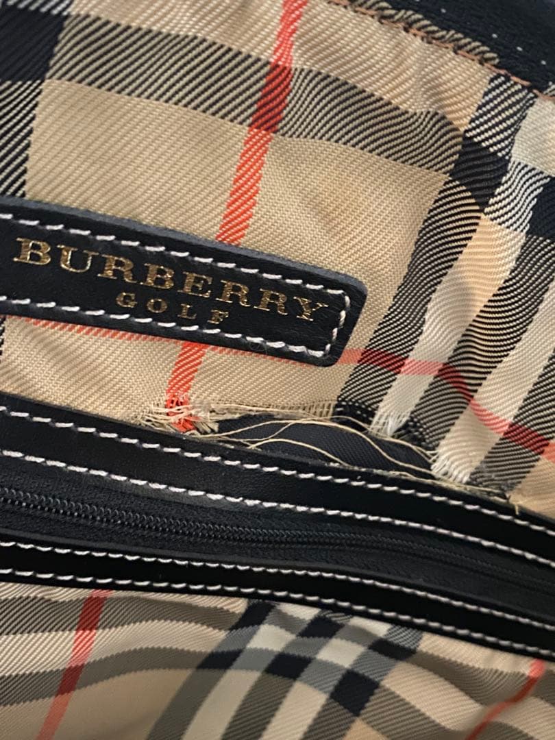 Burberry バーバリー ボストンバック　ゴルフバッグ　黒　レザー
