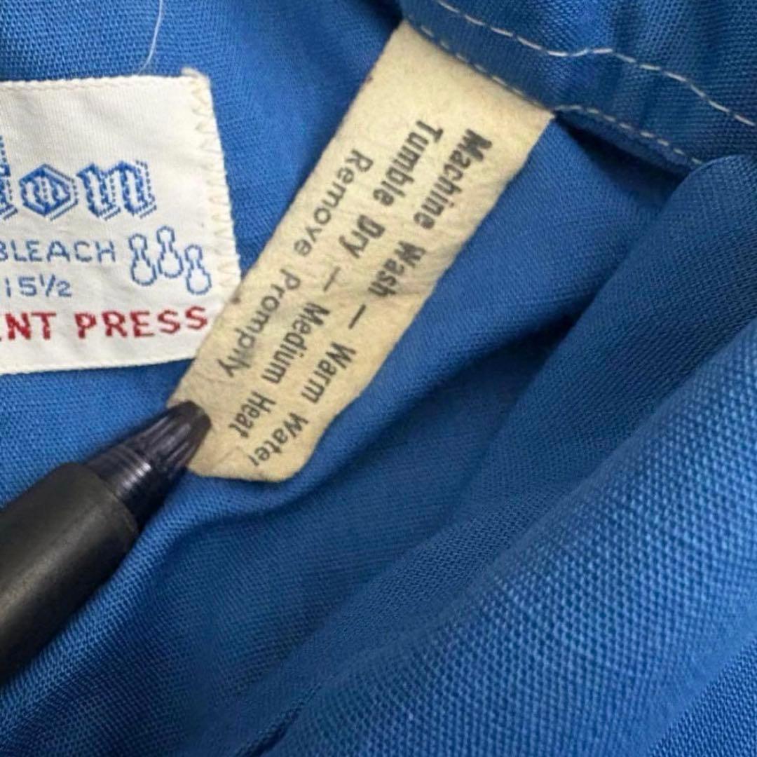 ヒルトンボーリングシャツ70s刺繍USA製チェーンステッチvintage古着