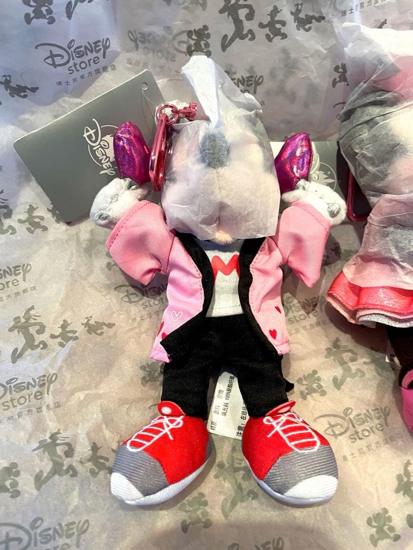 上海ディズニー　アイドルミニー＆ミッキー　ぬいぐるみ キーチェーン