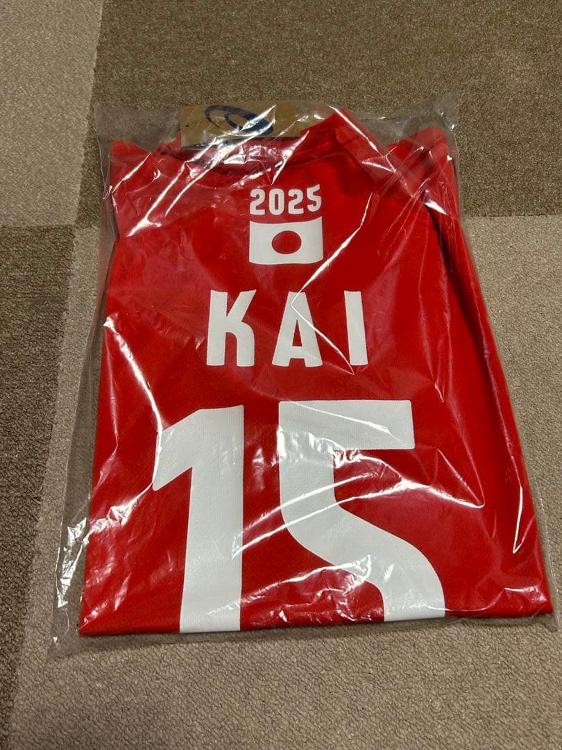 2025 男子 日本代表 応援 Tシャツ 甲斐優斗 Lサイズ 15番