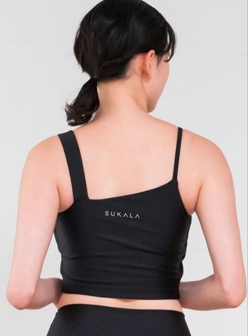 SUKALA 美品♪アシンメトリーギャザーブラトップス ブラックL