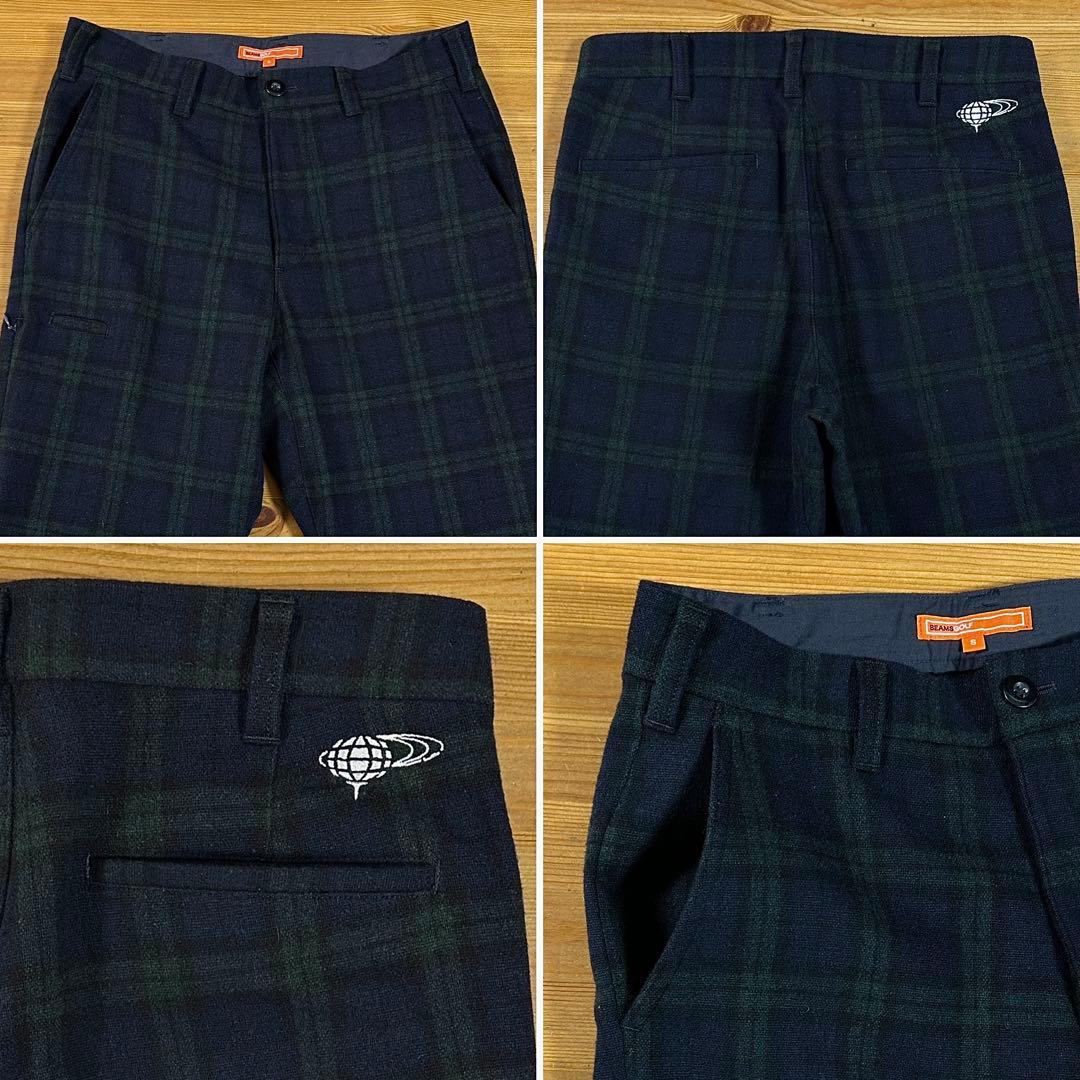 BEAMS GOLF ウール チェック柄ストレッチイージーパンツ サイドポケット