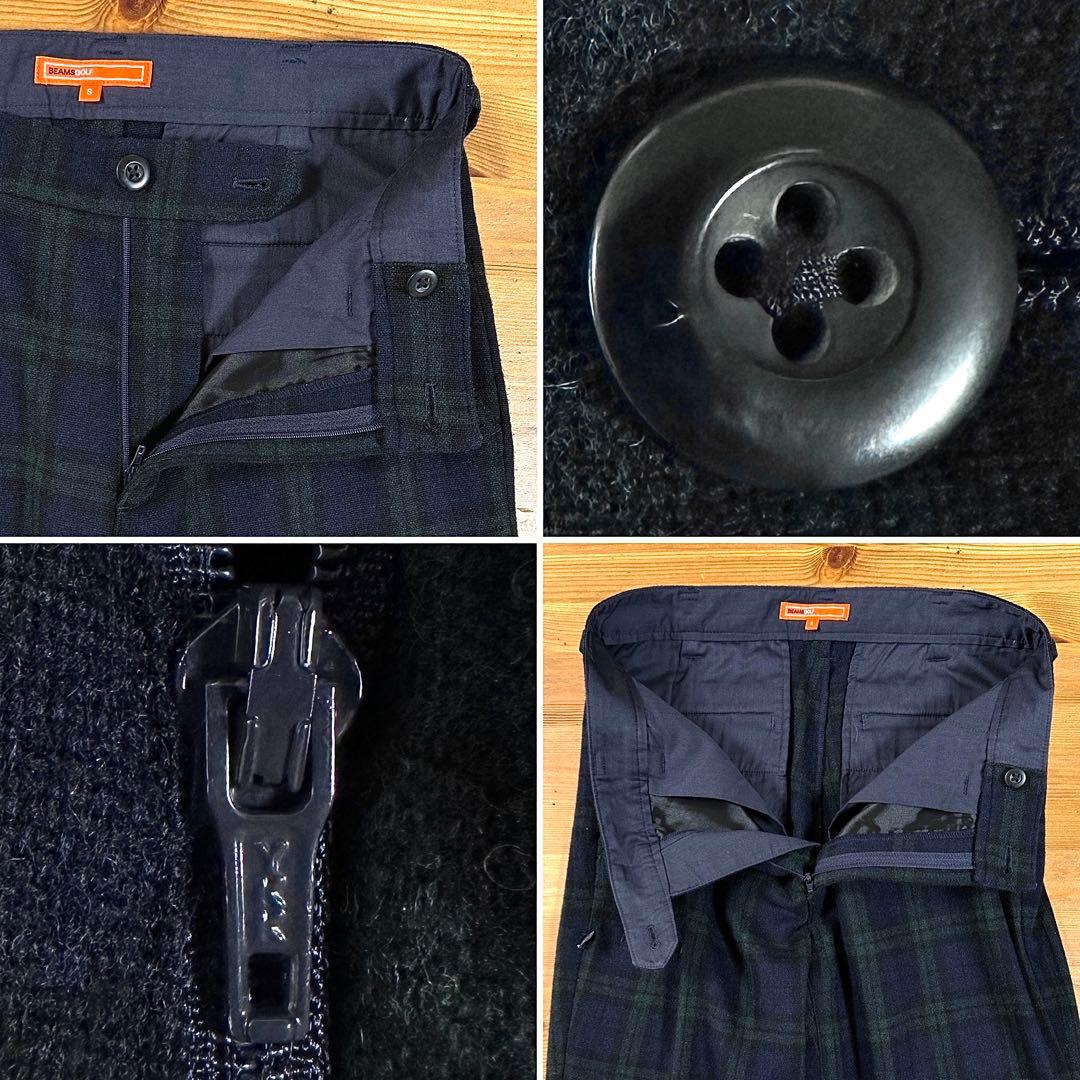 BEAMS GOLF ウール チェック柄ストレッチイージーパンツ サイドポケット
