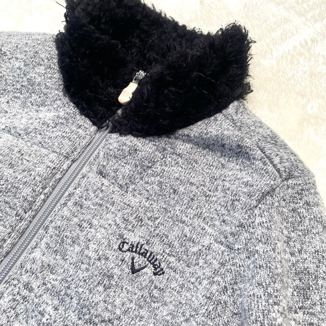 Callaway ✨良品✨ブルゾン シャギー アウター ダブルジップ ロゴ刺繍