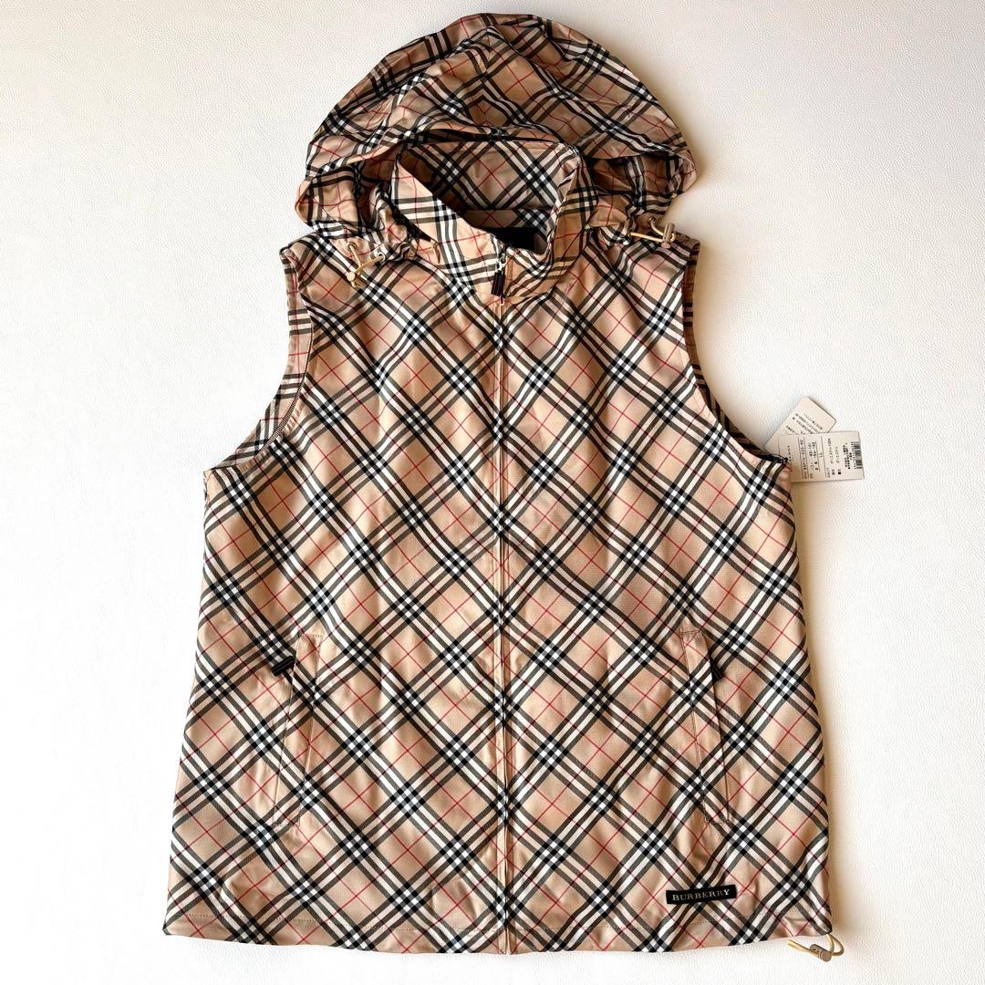 【タグ付き LL】BURBERRY GOLF ベスト　ノバチェック　ジップアップ