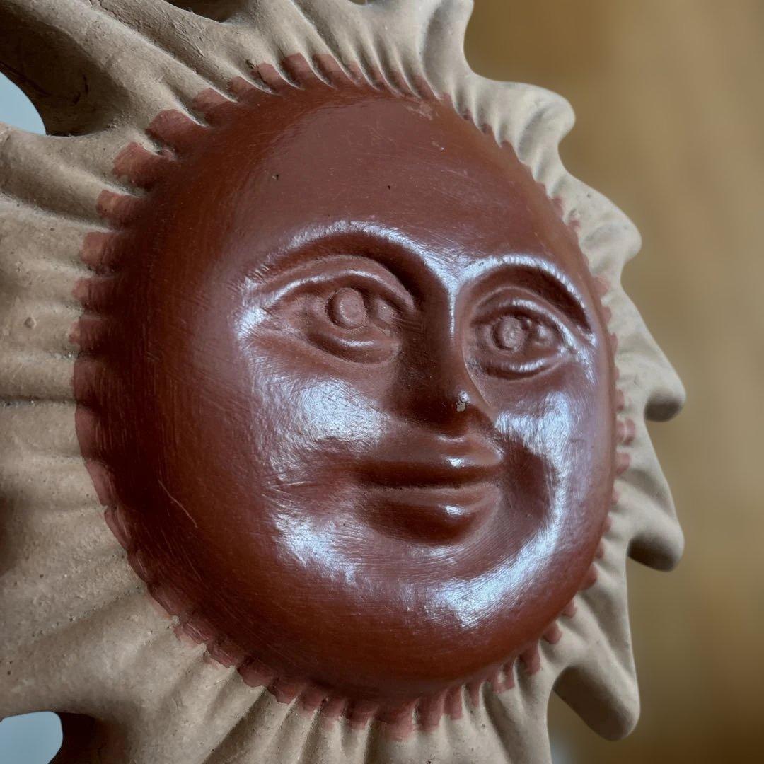 お値下げ　メキシコ　太陽モチーフ陶器のインテリア　飾り　置物　魔除け