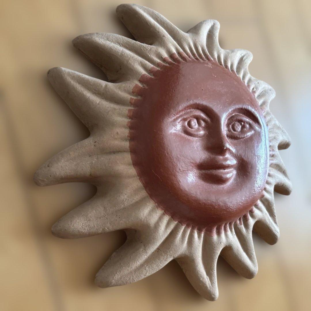 お値下げ　メキシコ　太陽モチーフ陶器のインテリア　飾り　置物　魔除け