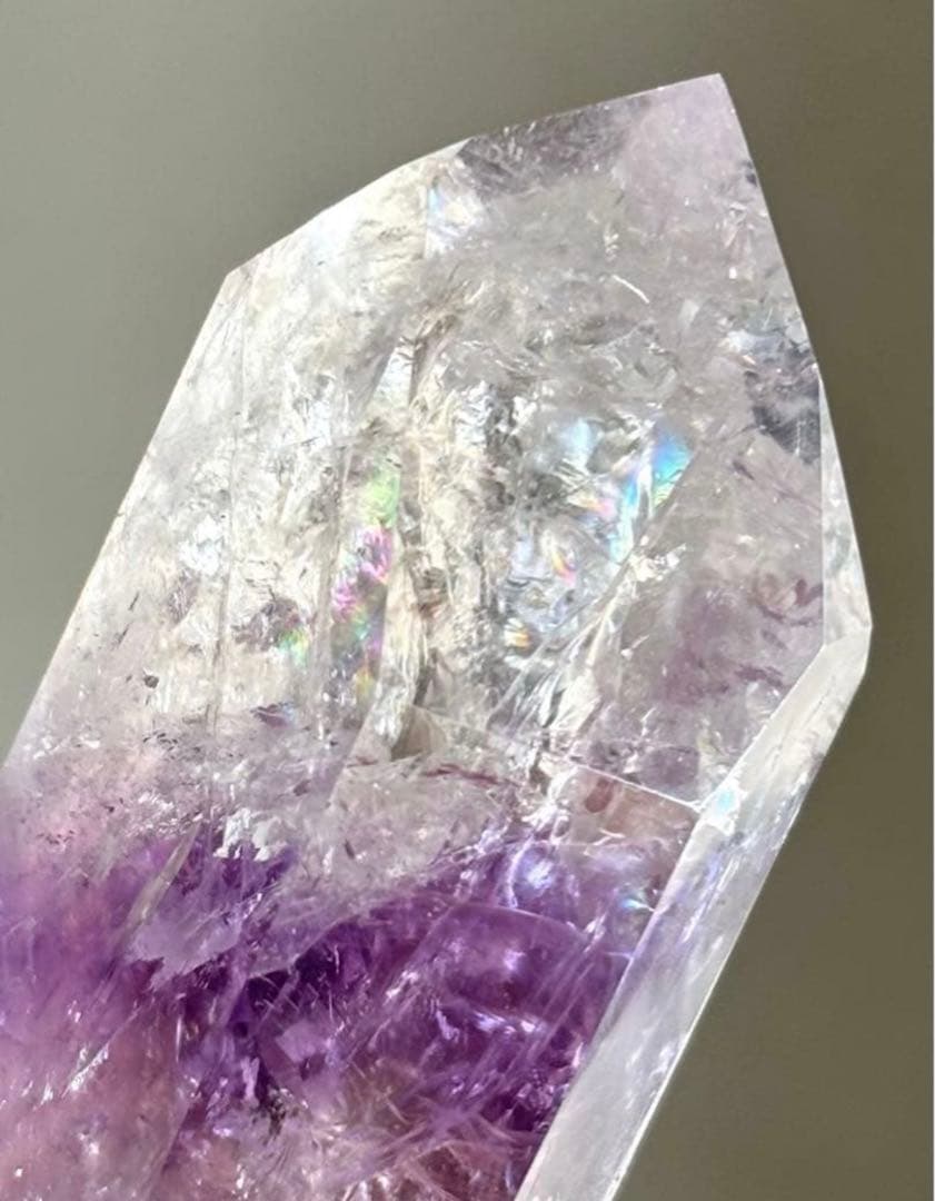 高品質　宝石質　ファントムアメジスト　虹　タワー　ポイント