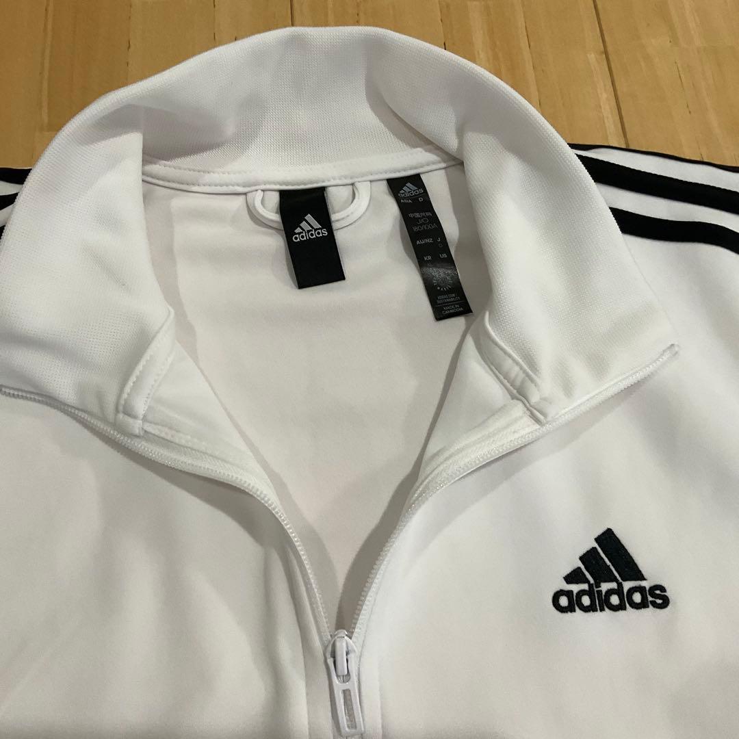 adidas トラックジャケット　ホワイト　【メンズサイズXL】