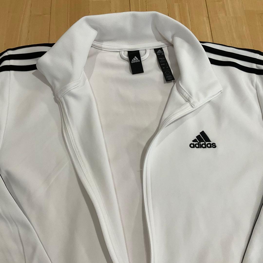 adidas トラックジャケット　ホワイト　【メンズサイズXL】