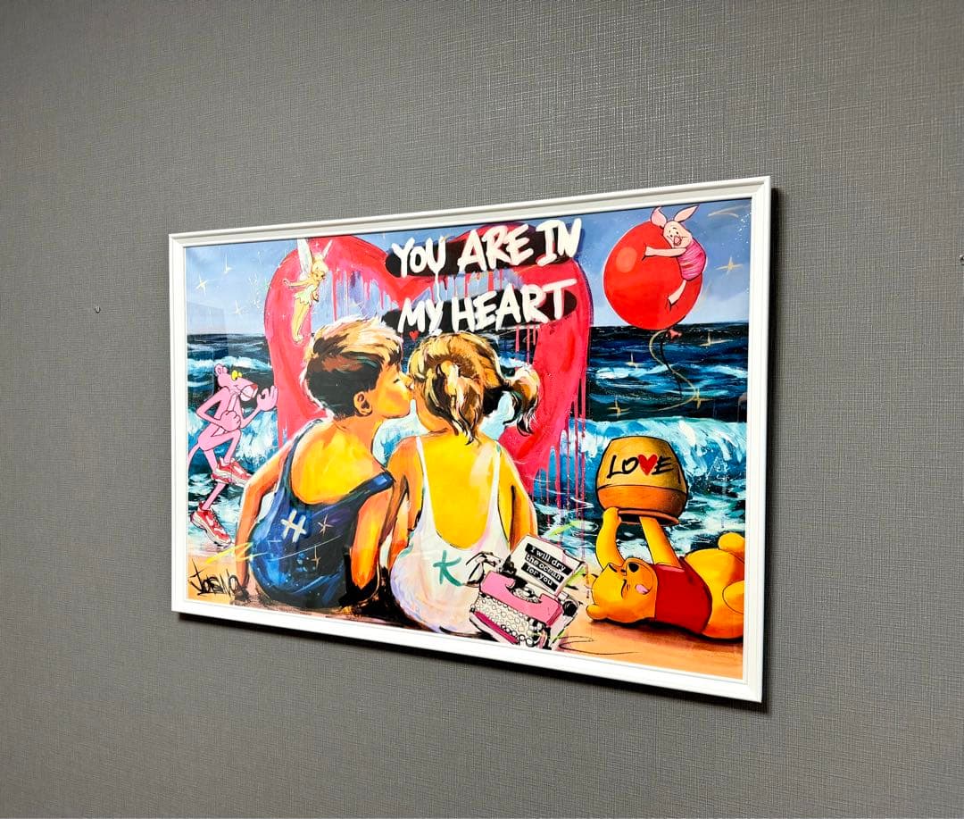 No.143フレーム付きキャンバスアート　オマージュアート　バンクシー　絵画