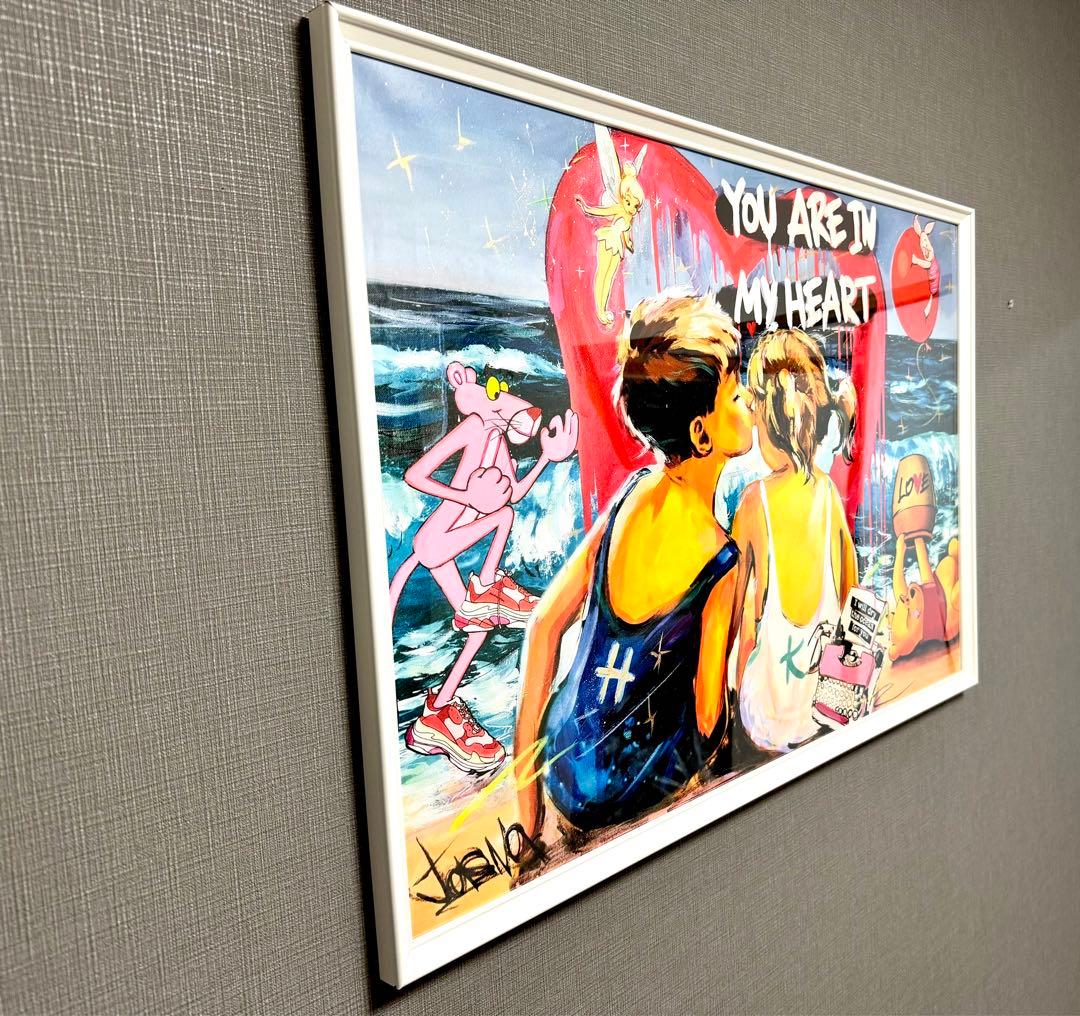 No.143フレーム付きキャンバスアート　オマージュアート　バンクシー　絵画