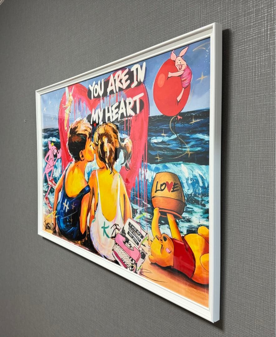 No.143フレーム付きキャンバスアート　オマージュアート　バンクシー　絵画