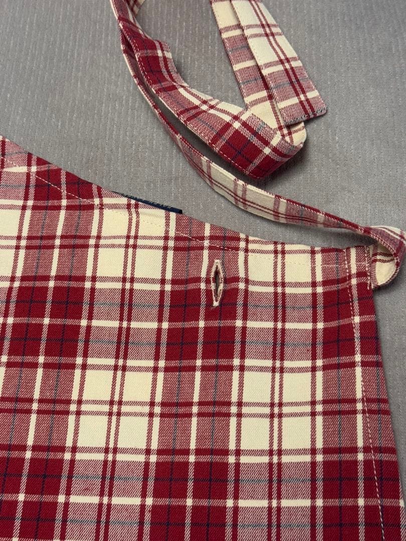 RalphLauren 赤と白のチェック柄エプロン
