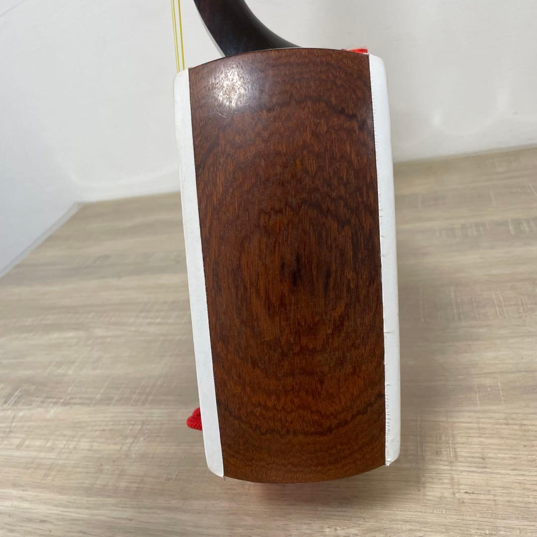 ★良品★ 三味線 細棹 紫檀 丸打胴 和楽器　長唄　人工皮　新品弦交換済み♪