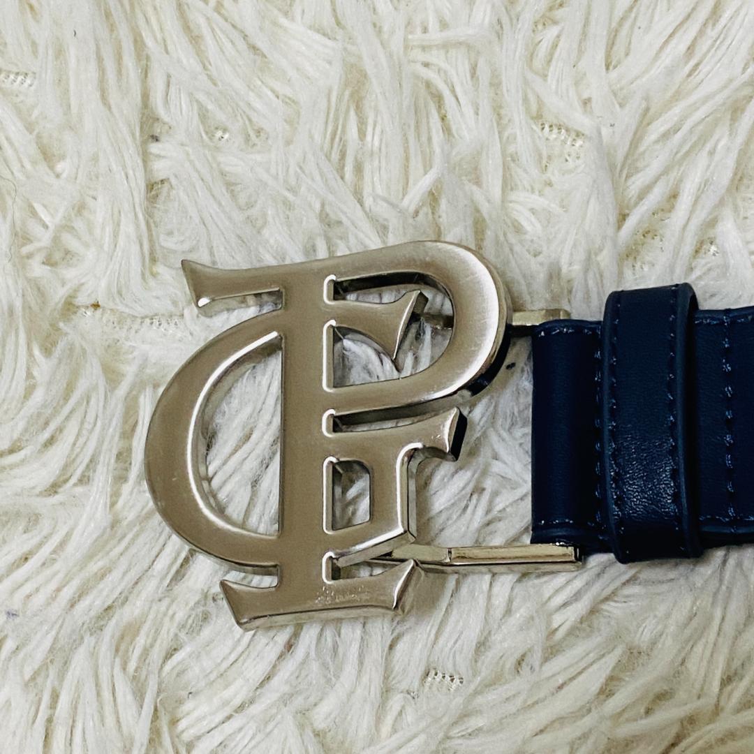 美品 PEARLY GATES パーリーゲイツ ロゴバックル ベルト ネイビー