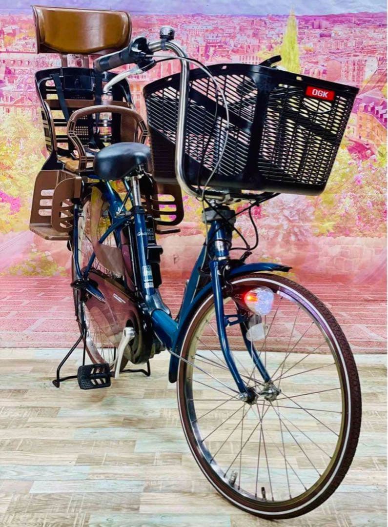 K1200 電動自転車パナソニック子供乗せ 26インチ 8.9Ah ブルー