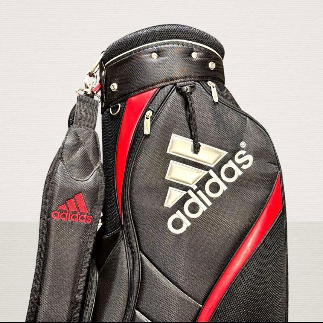 極美品✨ adidas ゴルフキャディバッグ 9型 B/R 新品ボール3個付き