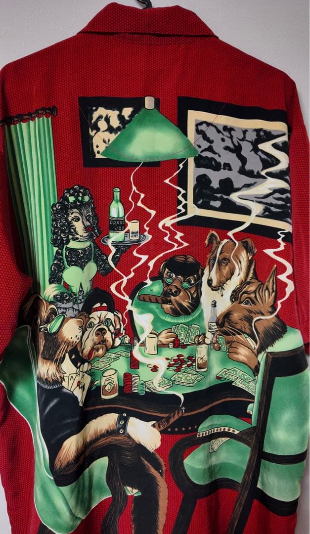 犬アートプリントシャツ