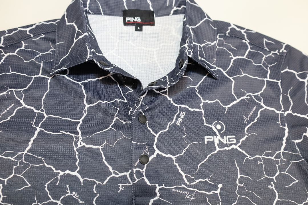 PING クラックパターン ゴルフシャツ Lサイズ