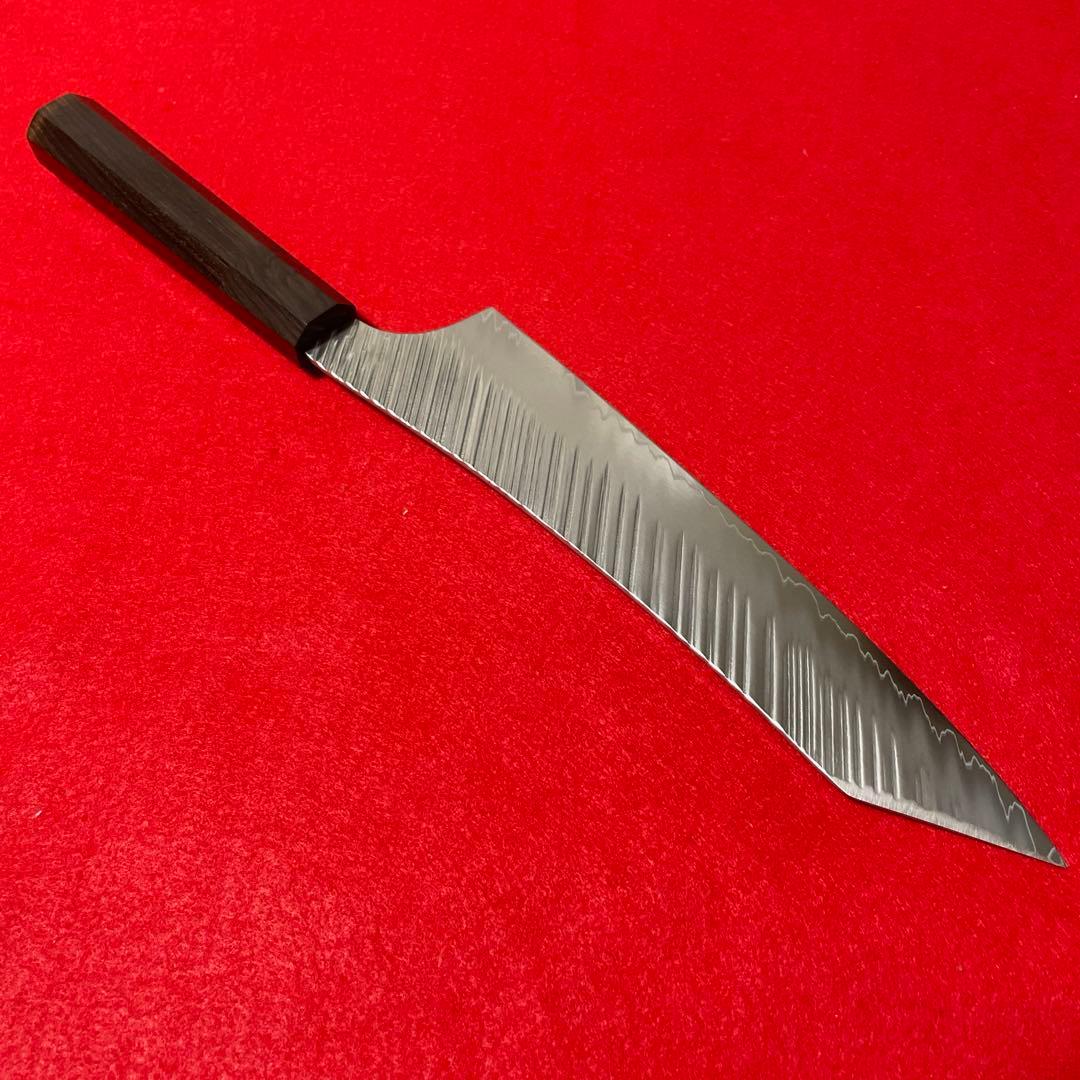 鬼反り切付型 VG10 ダマスカス 牛刀 万能 包丁 230mm 黒檀八角