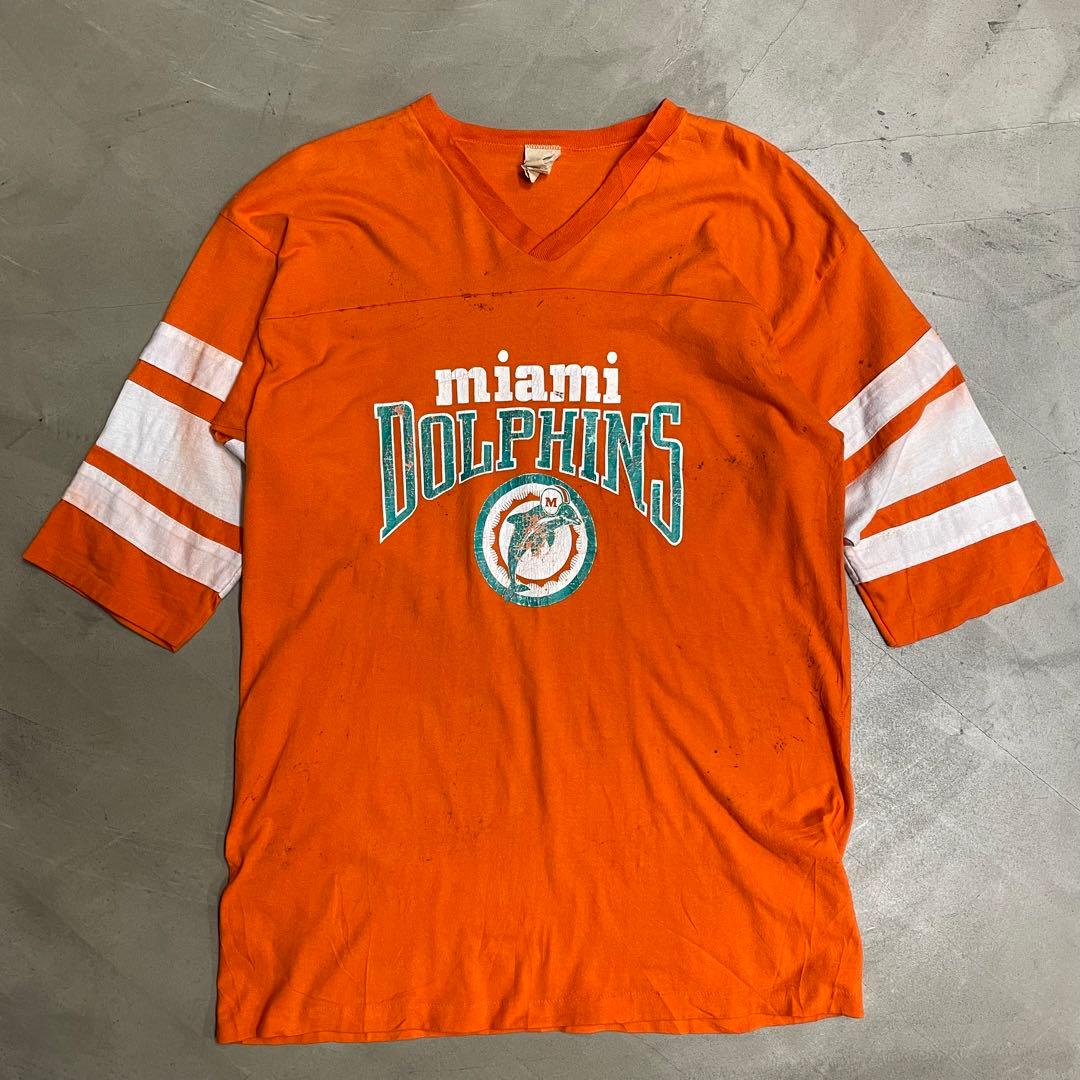 80s フットボールTシャツ マイアミ　ドルフィン　ヴィンテージ　USA製