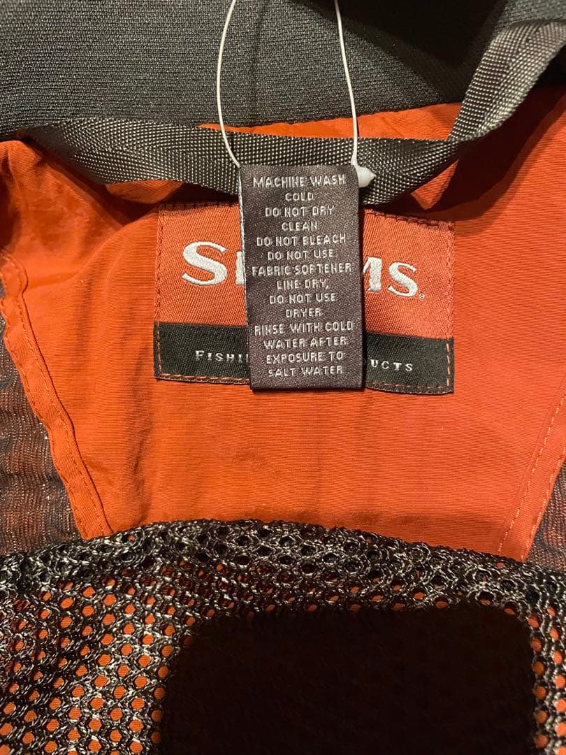 SIMMS フィッシングベスト S オレンジ　新品　サイズS