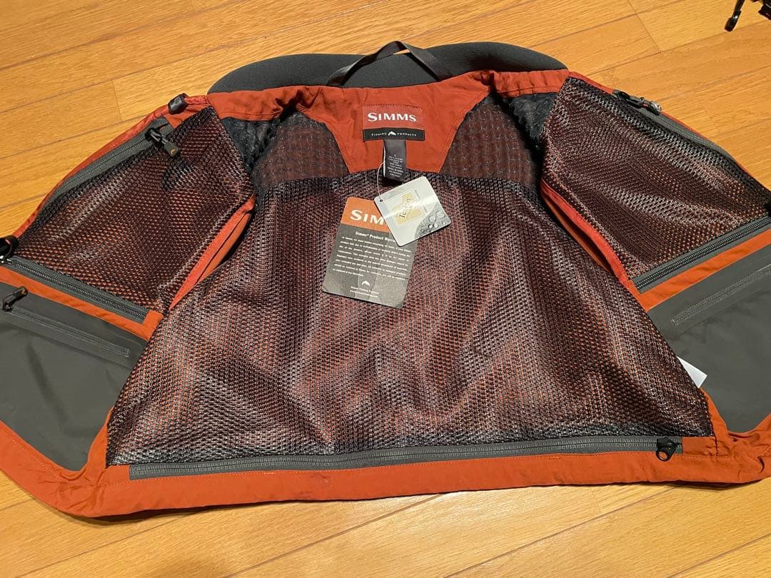 SIMMS フィッシングベスト S オレンジ　新品　サイズS