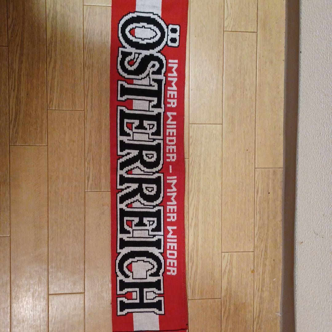 サッカー　マフラー　オーストリア代表　ニットマフラー　ジャガードマフラー