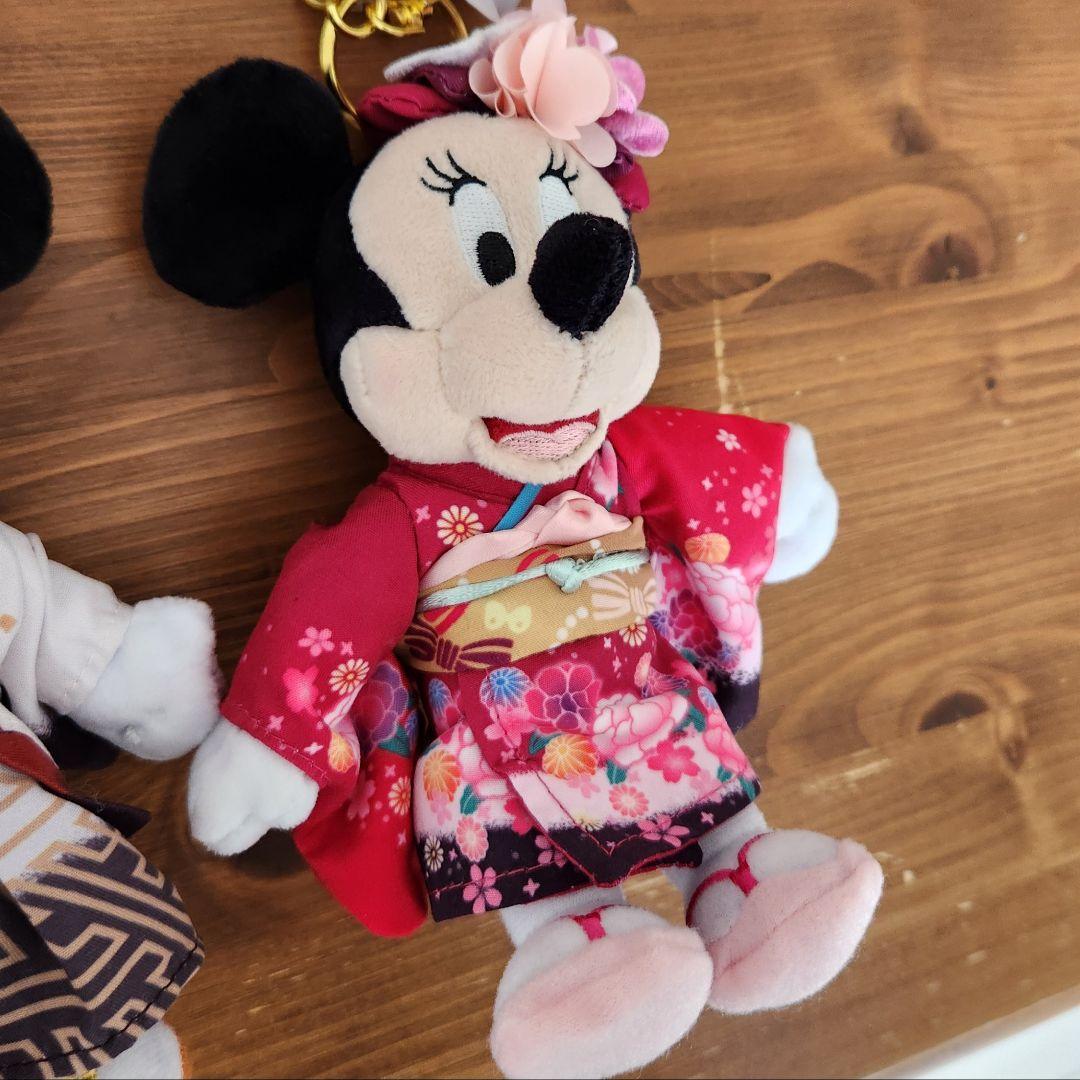 新品 ディズニーストア ミッキー ミニー 和服 着物 ぬいぐるみ マスコット