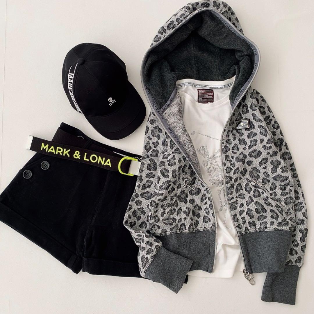 MARK&LONA woman's S ヒョウ柄パーカー グレー
