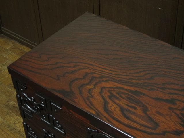 美品 伝統工芸 欅材 拭き漆塗 №999きさらぎ10号 3段 民芸 岩谷堂箪笥