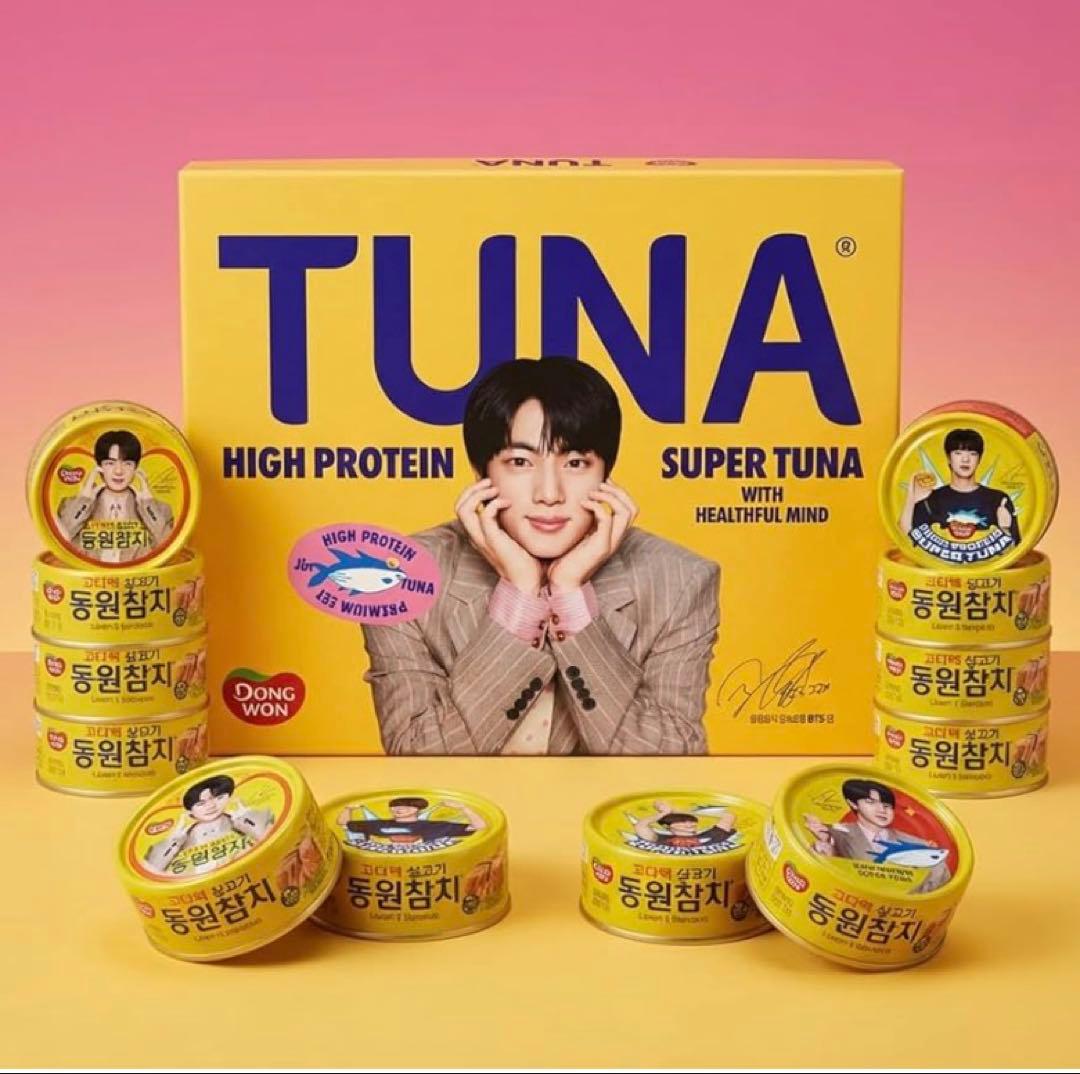 【新品完全未開封】BTS Jin ドンウォン限定版 ツナ12缶セット シール2種