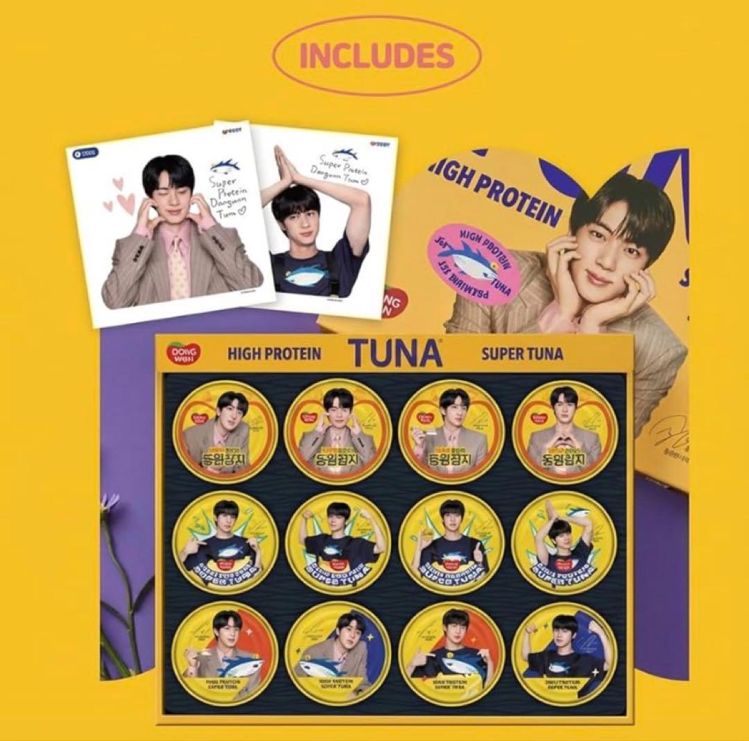 【新品完全未開封】BTS Jin ドンウォン限定版 ツナ12缶セット シール2種