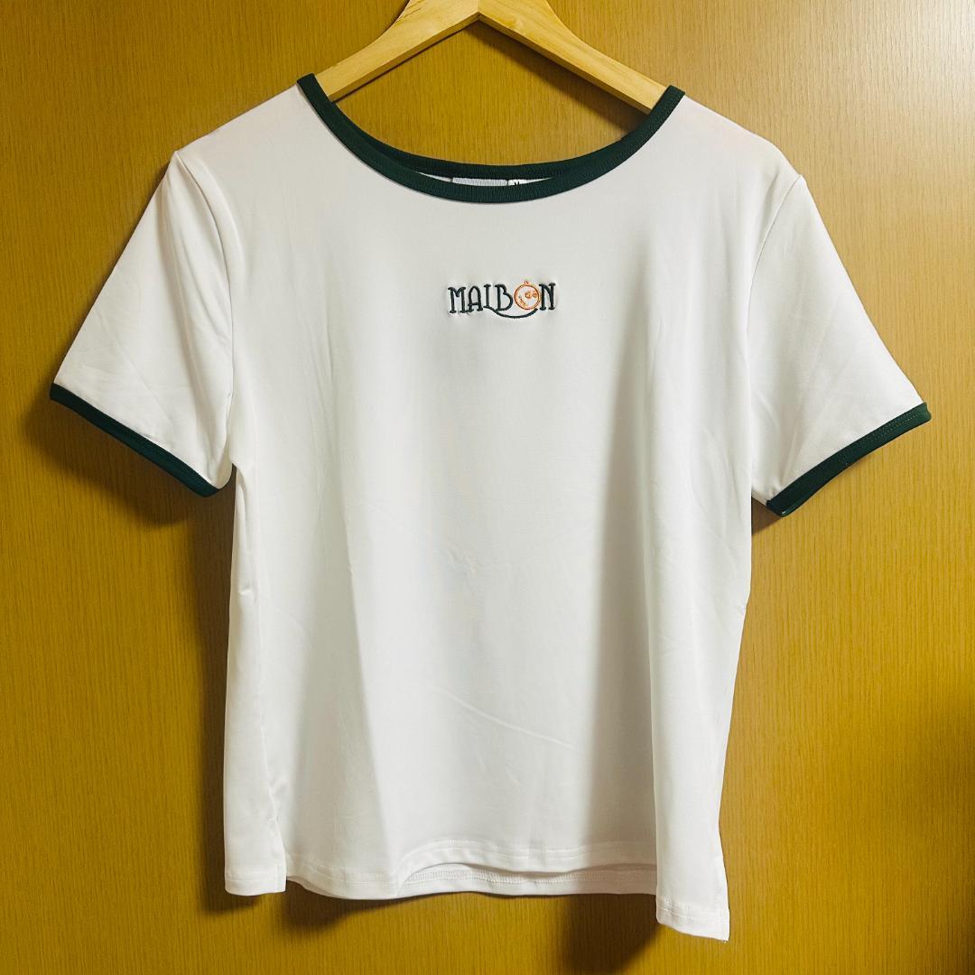 マルボンゴルフ Tシャツ レディース シャツ Malbon Golf 半袖 白L